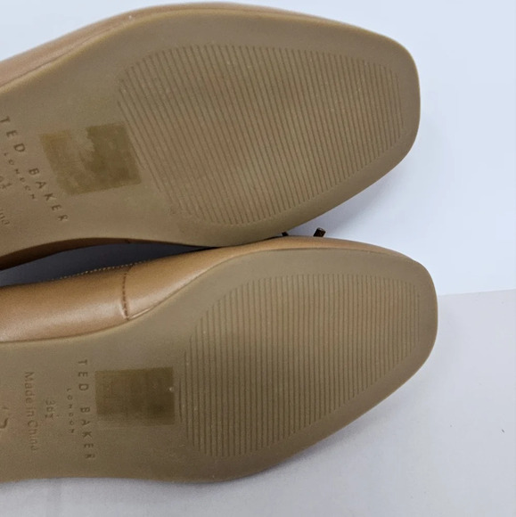 Ted Baker London Womens Bayana Bow Ballet Flats Shoes Sz 36.5=6 Tan Leather - Picture 8 of 13